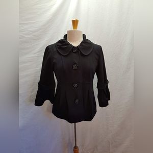 Apt 9 Black Dress Jacket sz 6 Vintage Style flared sleeves CUTE